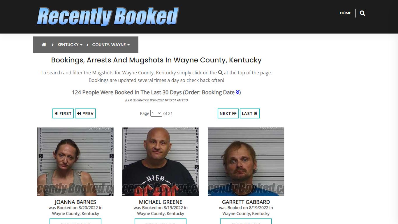 Bookings, Arrests and Mugshots in Wayne County, Kentucky - Recently Booked